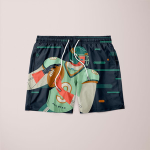 Pantaloncini da Football Americano con Stampa Personaggi - Product Image 1