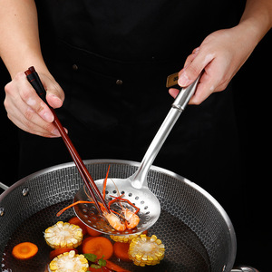 Stainless Steel Slotted Spoon With Hollow Handle For Cooking Stir Fry Soup Hot Pot Ladle Kitchen Utensil 201 Spatula And Ladle - Product Image 1