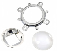 Lentille de lumière LED 20-100W Réflecteur LED Lentille en verre optique 44mm Réflecteur 50mm Coupe collimateur Support fixe
