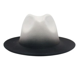 Sombrero bombín de estilo francés-Sombrero de fieltro de <span class=keywords><strong>tweed</strong></span> de color degradado de dos colores con pintura en aerosol-Sombrero de <span class=keywords><strong>tweed</strong></span> de Jazz de estilo masculino y femenino - Product Image 1