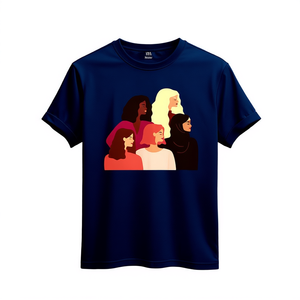 Maglietta per la Giornata della Donna Viva Woman, T-Shirt Casual con Grafica 'Empowered Women', Vestibilità Regolare, Collo Tondo, 100% Cotone, per la Giornata Internazionale della Donna - Product Image 1