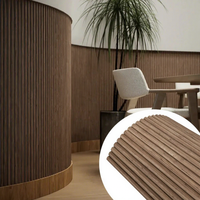 Panneaux de tambours 3D MDF super flexible Panneau mural cannelé en bois de chêne blanc/noyer noir