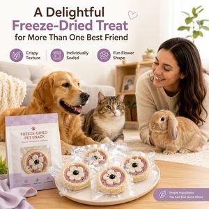 Organic Natural Grain Free Digestive Care High Fiber Dog Treats Training Reward Freeze Dried Blueberry purple Sweet Potato Cake - Product Image 1