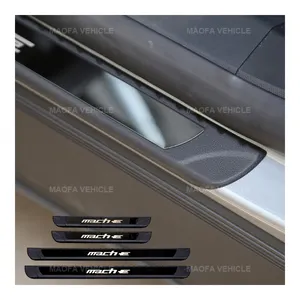 Protector de umbral de puerta de coche, accesorios externos, pegatina de bienvenida, Pedal, protectores de entrada, tira de umbral para Ford Mach-e 2023