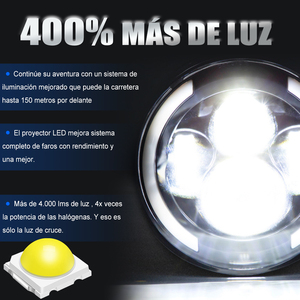 Phare LED 12V 7 pouces avec halo DRL et clignotant ambre pour Jeep Wrangler et voitures classiques (style œil <span class=keywords><strong>d</strong></span>'<span class=keywords><strong>ange</strong></span>) - Product Image 2