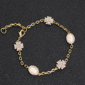 Hip Hop <b>Opal</b> <b>Bracelet</b> Jewelry Accessories Zircon Cross <b>Bracelet</b> Men's Jewelry - Product Image 1