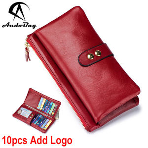 AndoBag Vintage Long <b>Wallet</b> for Women Genuine Cow Leather Multi Card Holder Large Capacity Phone Bag <b>Money</b> Clip - Product Image 1