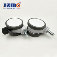 Roue médicale silencieuse à double plaque, entièrement en plastique, blanche/grise, avec tige de 11 mm, pour lit d'hôpital et lit de soins universel