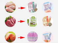 Machine automatique Dezoton pour la fabrication de bâtonnets de viande pour aliments humides pour chats, pour poulet, bœuf, poisson, ligne de production de remplissage en sachets en acier inoxydable