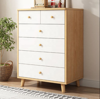 Armoire de rangement moderne à 6 tiroirs sur pied avec design éco-responsable pour salon et chambre à coucher