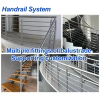 Support de main courante de balcon et d'escalier moderne en acier inoxydable 304/316 résistant à la rouille, à fixation au sol, avec garantie de 5 ans