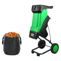 Broyeur de jardin électrique 2400W, déchiqueteur de bois, broyeur à mulch avec capacité de 40 mm pour branches, feuilles, démarrage progressif et interverrouillage de sécurité