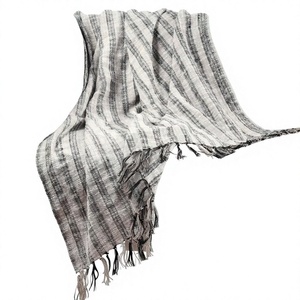 Luxury Handmade 100% Cotton <b>Throw</b> Blanket with Tassel Soft & Warm Stripes Eco-Friendly All-Season Bedding Decorative Home <b>Throw</b> - Product Image 1