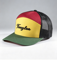 Sportieve 7-panel jersey trucker petten met aangepast logo & handborduurwerk fruitmotief snapback, in de aanbieding