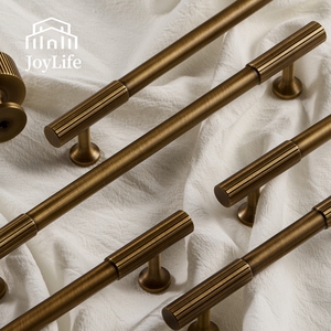 Tiradores de Gabinete de Bronce Antiguo, Tiradores Pequeños para Cajones, Herrajes de Latón Macizo Estilo Campestre Francés para Armario, Cocina Vintage - Product Image 1