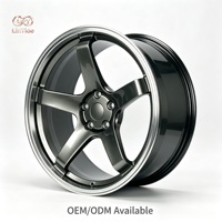 Rines de Aleación de 20 Pulgadas con Ajuste Personalizado, 5x114.3 5x120, Color Gris Metálico con Borde Pulido para Tesla Model Y BMW M3
