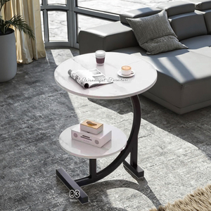 <span class=keywords><strong>C</strong></span>-Vormig Smeedijzeren Kleine Salontafel Bijzettafel Minimalistisch Nachtkastje Duurzaam - Product Image 4
