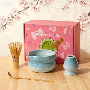 Personalized Christmas Gift Luxury Pottery Matcha Chasen Holder Whisk Stand Gift <b>Set</b> Ceramic Matcha Bowl With Spout - Product Image 3