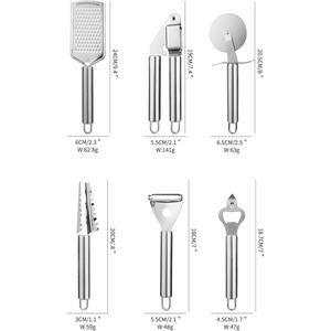 Ensemble de 20 couteaux de cuisine en acier inoxydable pour la maison, accessoires en silicone, ustensiles de cuisine, ensemble de couteaux de cuisine - Product Image 2