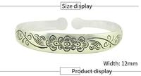 12mm rétro tibétain argent plaqué éléphant fleur sculpture mode manchette Bracelet pour femmes cadeau pour les amoureux des bijoux gitans