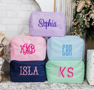 Sac à cosmétiques en nylon coloré, plusieurs poches, nouveaux sacs <span class=keywords><strong>de</strong></span> maquillage, couleur bonbon, peuvent être personnalisés, avec patchs <span class=keywords><strong>de</strong></span> lettres <span class=keywords><strong>de</strong></span> Chenille, en stock - Product Image 4