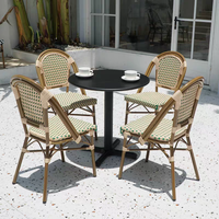 Meubles de jardin modernes pour bistrot, restaurant, café, table et chaises en rotin, ensemble de café pour café