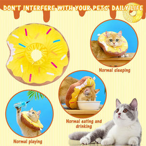 Collar Cono para Mascotas V284 Ajustable de Fibra de Poliéster y Algodón, Tipo Donut, Suave, Tipo Elizabethano, para Gatos, para Protección y Curación de Heridas - Product Image 4