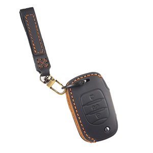 Housse de clé de voiture en <span class=keywords><strong>cuir</strong></span> véritable pour Baojun 510 530 730 Chevrolet Groove Captiva Wuling Almaz <span class=keywords><strong>Cortez</strong></span> MG Hector, étui de protection pour clé - Product Image 6