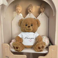Jouet ours en peluche super doux personnalisé cadeaux de sublimation en gros jouets en peluche en coton PP avec fermeture éclair saint valentin