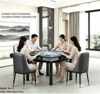 Table de mahjong automatique haut de gamme avec pieds en acier inoxydable, pour 4 joueurs, plateau en métal durable de qualité supérieure, double usage