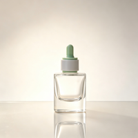 Flacons compte-gouttes en verre ambré transparent à fond épais, flacons vides pour sérum, pipettes pour huiles essentielles, soins de la peau, flacons cosmétiques rechargeables