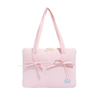 Bolso para portátil de nailon de 14 pulgadas estilo japonés y coreano, con detalle de lazo elegante, ultraligero, antirrobo, funda para tablet, comercio transfronterizo