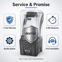 Mixeur broyeur à glace commercial 1600W avec pot en Tritan sans BPA - Machine à jus et smoothies haute vitesse pour café