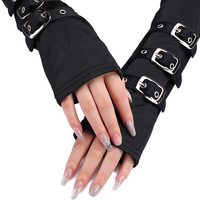 Mode Europe et états-unis vent personnalité bracelet mitaines Punk vent fête noir lait soie mitaine