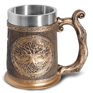 Tasses à bière Viking 3D personnalisées, mug original avec runes, mug en résine Thor, arbre de vie médiéval, taza vikinga - Product Image 1