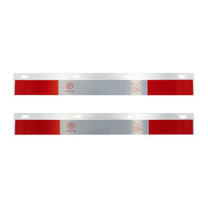 24"x3" <b>Mud</b> <b>Flap</b> Reflector for Semi Truck and Semi Trailer Aluminum Straight Strip with Reflective Tape - Product Image 1