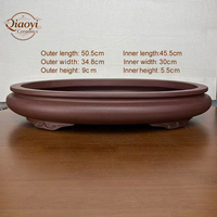Pot à Bonsaï en Argile Violette Nordique Sculpté à la Main Yixing, Haute Température, Respirant, Robuste, Durable, avec Trou de Drainage, Design Ovale Exquis