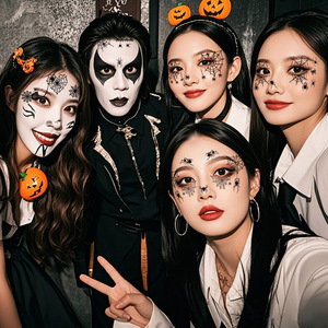 Tatuaggi per il Viso Impermeabili e Resistenti al Sudore per Halloween, Disegni di Fantasmi Carini per il Trucco di Capodanno e Look Festivi - Product Image 1