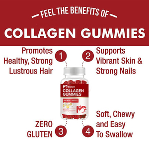 Suplemento de Gomitas de Colágeno Hidrolizado Vegano de Marca Privada OEM de 1000 mg con Biotina y Vitamina C para Cabello, Piel y Uñas - Product Image 4