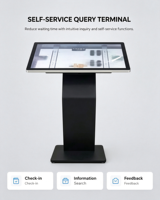 Kiosque d'information interactif à écran tactile de 43 pouces pour centre commercial, système Android, base en forme de K