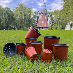 กระถางดินเผาสองรูสำหรับสถานรับเลี้ยงเด็กทำจากพลาสติก PP รีไซเคิลเส้นผ่านศูนย์กลางด้านบน10ซม. มีรูระบายน้ำ - Product Image 6