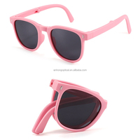 Haute qualité UV400 pliant enfants lunettes de soleil cadre bleu carré nuances lunettes de soleil pour enfants bébés nouveau Design TPEE matériel