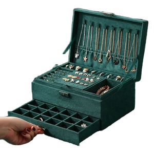 Шкатулка-сейф прямоугольная с выдвижным ящиком для серег, колец, браслетов – подарочная коробка для хранения - Product Image 1