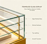 Vitrine de présentation de bijoux de luxe avec éclairage LED, couleurs personnalisables et design mural pour les magasins de détail