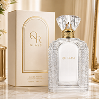 Flacon de parfum de luxe 50 ml, flacon de parfum en verre personnalisé 30 ml, flacons de parfum arabes vides avec emballage boîte, bouchon à sertir/à vis.