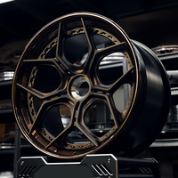 Velg Mobil Alloy Custom 20 22 5*130 Forged 2-Piece Style Center Lock Gloss Black Set untuk Mobil Penumpang, Rims untuk 997 991 992