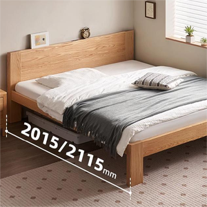 Letto moderno in legno massello di quercia nordica 1.5 metri di larghezza 1.8 metri lungo letto matrimoniale per camera da letto principale - Product Image 1