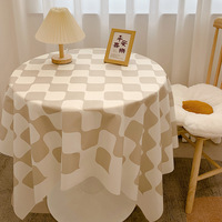 Nappe moderne en tissu à carreaux blanc bleu Couverture de table tissée pour la maison et le mariage Salle à manger Usine Vente en gros