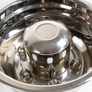 Simulateur de couverture de roue en acier inoxydable poli miroir de 16 pouces personnalisé pour accessoires de <span class=keywords><strong>camion</strong></span> Isuzu/Hino/Mitsubishi FH Nissan - Product Image 5