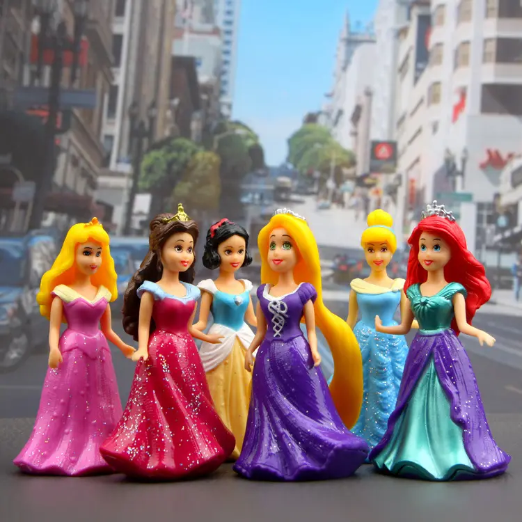 6 reine série belle robe robe princesse maître figure créative main décorative poupée dessin animé personnage gâteau toppers